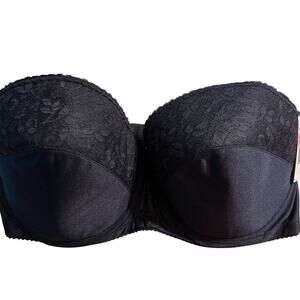 Womens Carnival Carnival Full Coverage Strapless Bra Black 46DDD